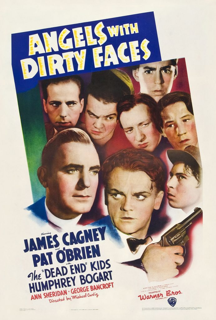Movie Advertisement Poster for the 1938 film Angels With Dirty Faces starring James Cagney and Pat O'Brien with the "Dead End" Kids, Humphrey Bogart