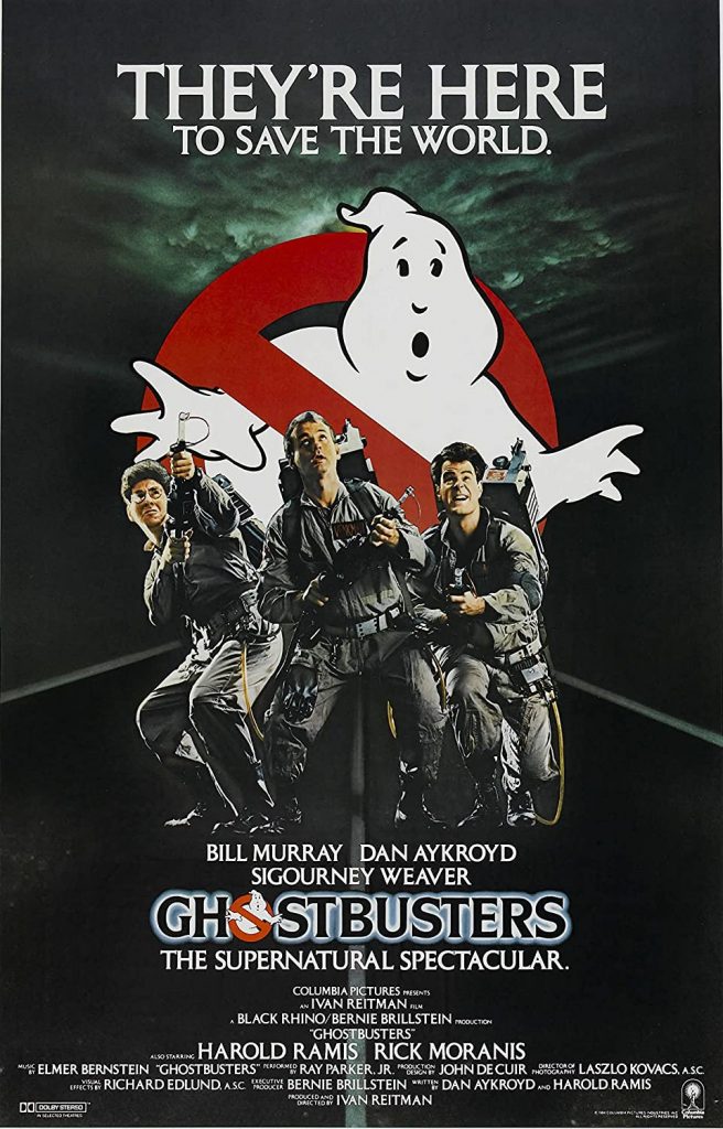 Poster advertisement for the original Ghostbusters movie from 1984.