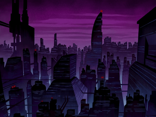 The futuristic Gotham City as seen in Batman Beyond
